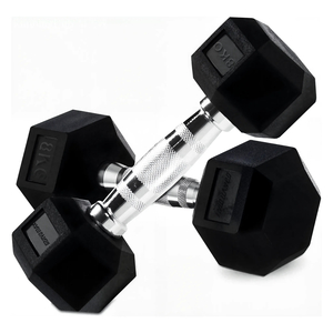 8kg Rubber Hex Dumbbell Intermediate Strength Weight