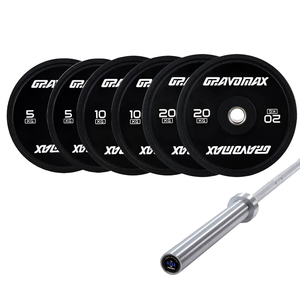 Barbell Set 70kg Bumper Plates with 20kg Bar