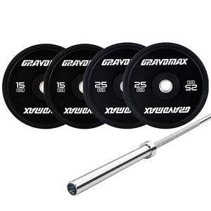 Products: Barbell Set 80kg Bumper Plates with 20kg Bar