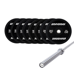 Barbell Set｜100KG Black Bumper Plates with 20KG Bar