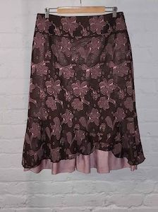 2000s Brown and Pink Skirt