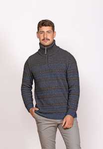 Mens Sweater: Artisan Half Zip Noble Wilde