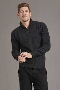 Mens: Short Zip Rib Sleeve Sweater McDonald