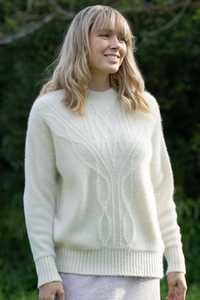 Alpaca Crew Neck Cable Jumper