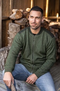 Men Possum Merino: Contrast Detail Jacket Koru