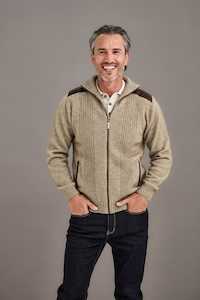 Zip Jacket with Lambskin Leather Trim