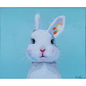 HAND OIL PAINTING 1905A04 - Comic Rabbit, 60cm x 50cm