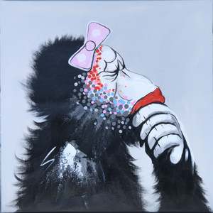 Art Paintings: HAND OIL PAINTING Monkey - 60X60CM