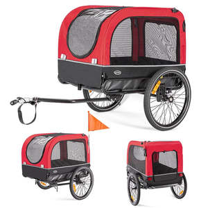 Best Selling: Bike Trailer - Foldable, Pet Trailer with windows, Red