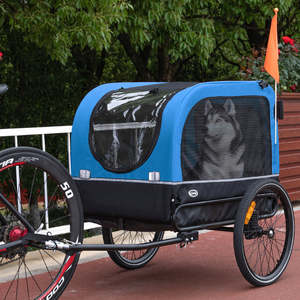 Bike Trailer - Foldable, Pet Trailer with windows , Blue