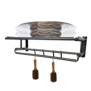 Others: Stainless Steel Towel Rack Shelf Bathroom Bar Hanger - Wall Mount