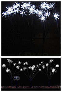 Home Living: One Solar Light- 3 LED starbursts sticks, Icewhite