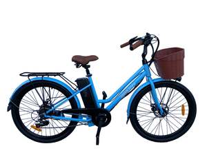 Electric Vintage Bike - 26", 7 speeds, 36V 250W Motor, 10Ah, Blue