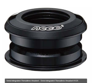Neco Headset H125 - 1-1/8" Semi-Integrated Threadless Headset w/ Ø44 Alloy Cups
