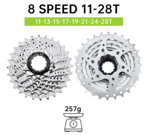 Bike Chains: Cycle Cassette - Sunshine, Road 8 Speed, 11-28T, 1 year warranty