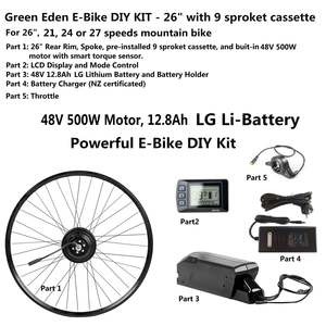 E-Bike DIY Kit - convert 26" mountain bike to EBike, 48V 500W,12.8Ah LG