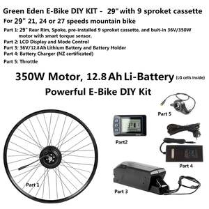 E Bike Kits: E-Bike DIY Kit - convert 29"/700c bike to E-Bike, 36V 350W motor, 12.8Ah LG