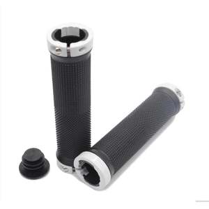 Electric Mountain Bike: Bike Bicycle Handlebar Grips 1 pair - Double Lock-On, White