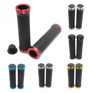 Bike Bicycle Handlebar Grips 1 pair - Double Lock-On, Red