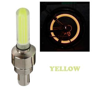 Bike Lights: LED Lamp Flash Tyre Wheel Valve Cap Light For Car Bike Bicycle 2pcs, Yellow