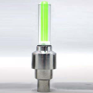 LED Lamp Flash Tyre Wheel Valve Cap Light For Car Bike Bicycle 2pcs, Green