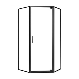 GJ 1000 x 1850mm Diamond Shower Glass - Black - Green Home Bathroom