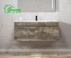 Marble Grey Wall-hung vanity with ceramic basin GHOL-1200 - Green Home Bathroom