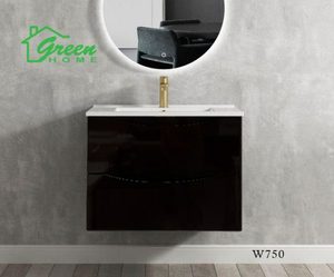 Double Drawers Wall-hung Vanity 750 - Dark Brown - Green Home Bathroom