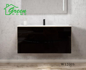 Double Drawers Wall-hung Vanity 1200S - Single Basin Dark Brown - Green Home Bathroom