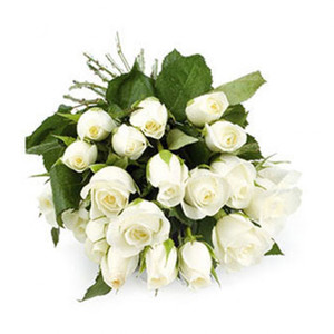 Flowers: White Rose Bouquet