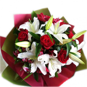 Flowers: Red Rose and White Lily