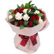 Mix of red and white roses