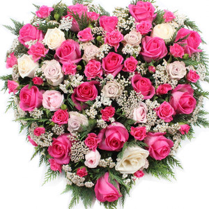 Funeral: Mixed Rose Heart