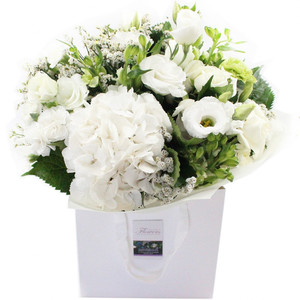 Funeral: White and Green Posy