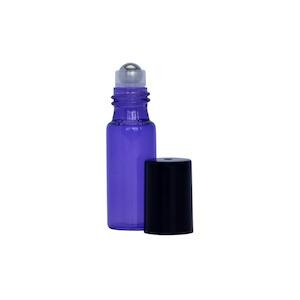 Glass Bottles: 5ml Purple Roller Ball Bottles – Box of 24