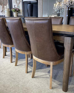 Boston Dining Chair - Brown Leather