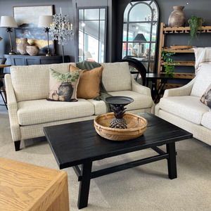 Custom New Zealand Made Sofas And Lounge Suites: Harper 2.5 + 2.5 Seater Lounge Suite - Check Fabric - NZ Made