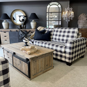 Custom New Zealand Made Sofas And Lounge Suites: Bellamy 2.5 Seater Sofa - Check Fabric - NZ Made