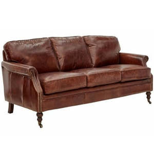 Leather Sofas And Lounge Suites: Wiltshire Leather 3 Seater Sofa - Aged Brown