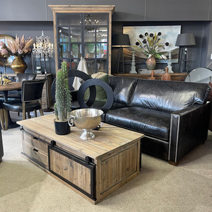 Viscount William Leather Sofa - 3 Seater -  Fudge