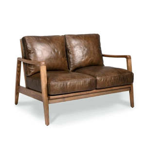 Leather Sofas And Lounge Suites: Cabana Leather 2 Seater Sofa - Brown