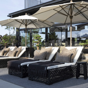 Artwood Outdoor Wicker Collection: Artwood Orlando Outdoor Lounger - Classic Black