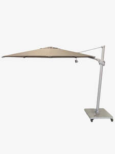 Greenslades Cuba Cantilever Umbrella - Horizontal & Vertical Tilt - 3.5m Octagonal - Taupe