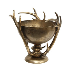 Champagne And Ice Buckets: Antler Bowl - Antique Gold