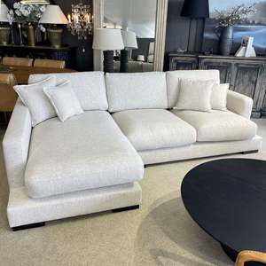 Sofas Lounge Suites Corner Lounge Suites: Sienna Sofa with Chaise - Natural - Left