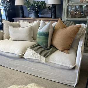 Noosa 2.5 Seater Linen Slipcover Sofa - Natural