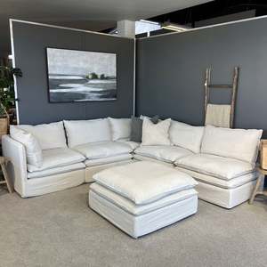 Sofas Lounge Suites Corner Lounge Suites: Laguna Sectional Sofa - Corner Setting with Open End + Ottoman