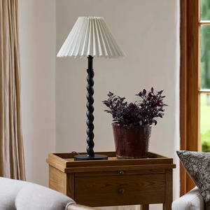 Lighting Lamps: Twist Table Lamp + Pleated Shade