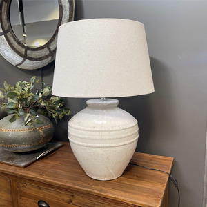 White Terracotta Lamp + Shade