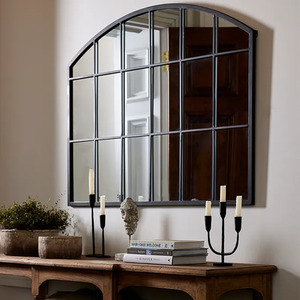 Grid Mantle Arch Mirror